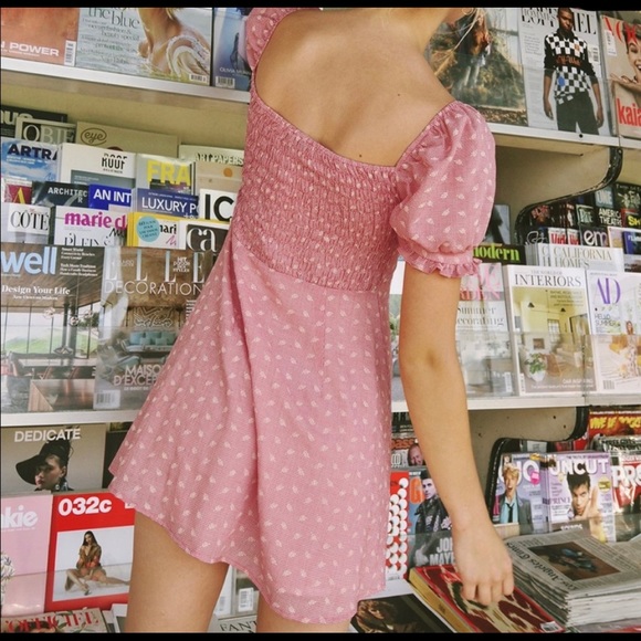 Le Rumi Marianna red puff sleeve mini dress - Picture 3 of 5